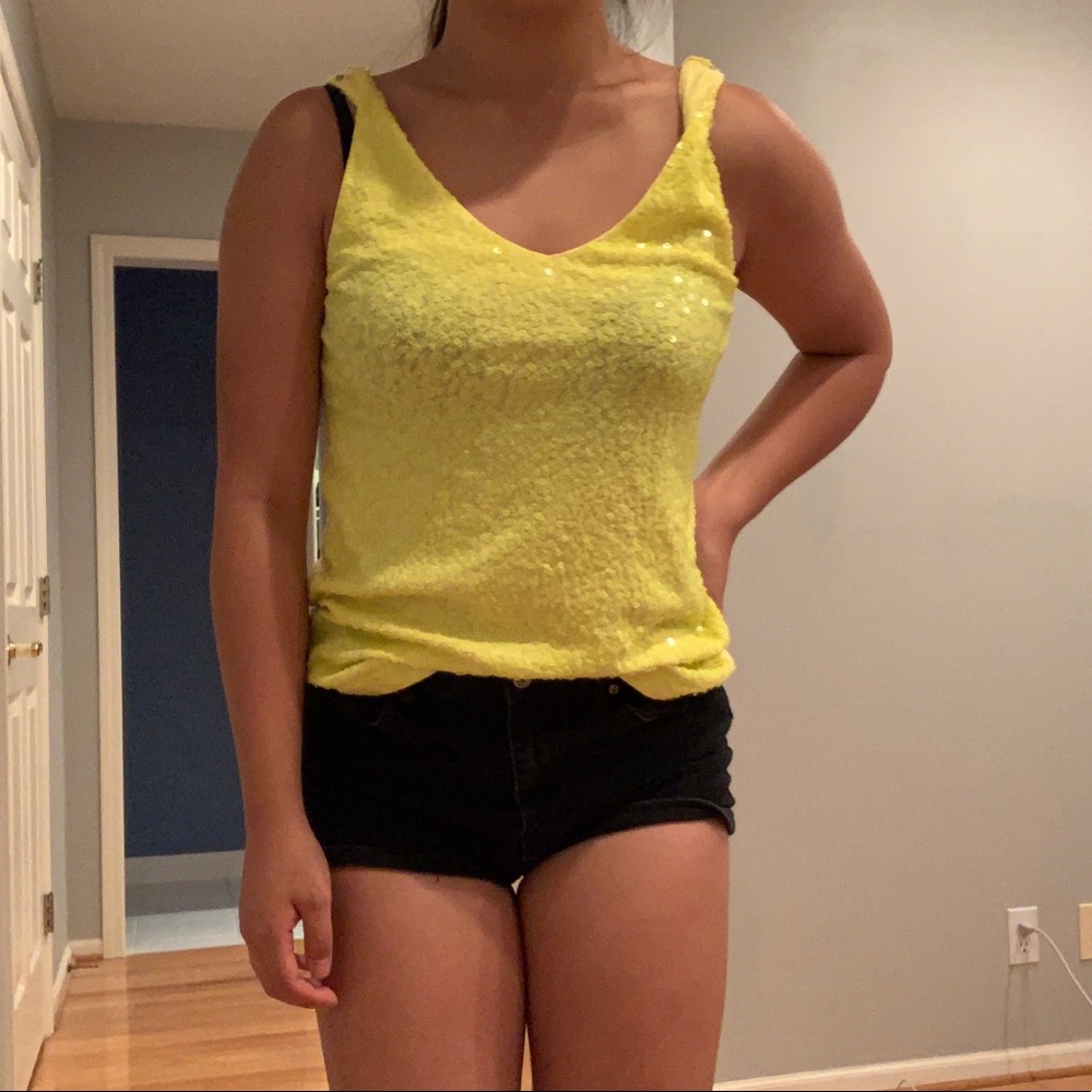 J. Crew sparkly yellow tank top